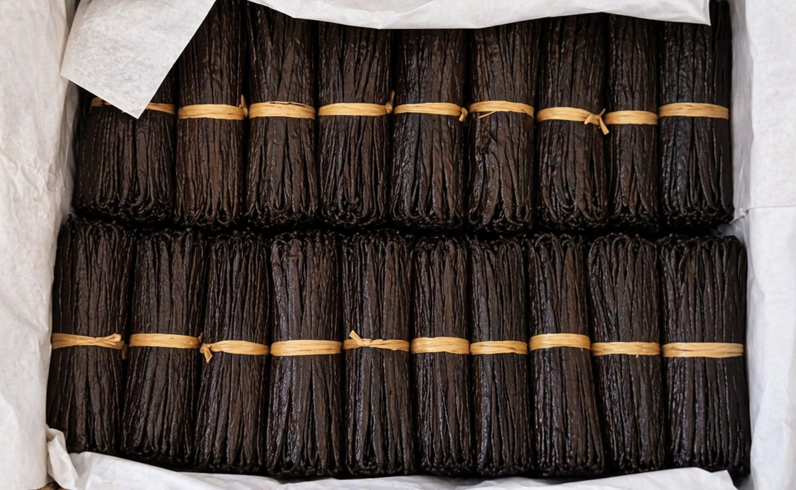 Lot de gousses de vanille Gourmet conditionné pour export — Ova Vanilla, Madagascar